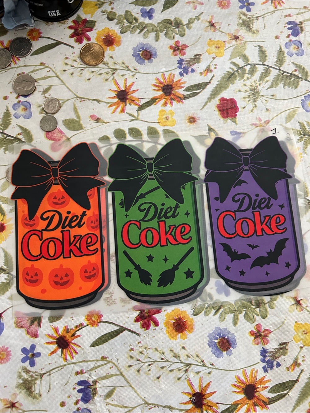 Halloween Can Decorations - Orange, Green, Purple